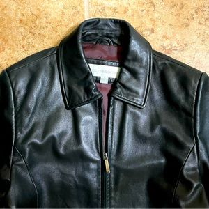 Liz Claiborne Leather Black Jacket